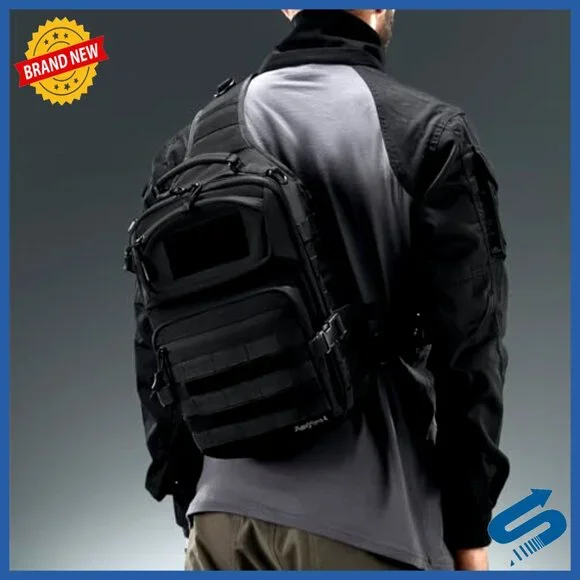 Tactical Crossbody Sling Bag 15L Molle Laptop Travel Hiking Backpack